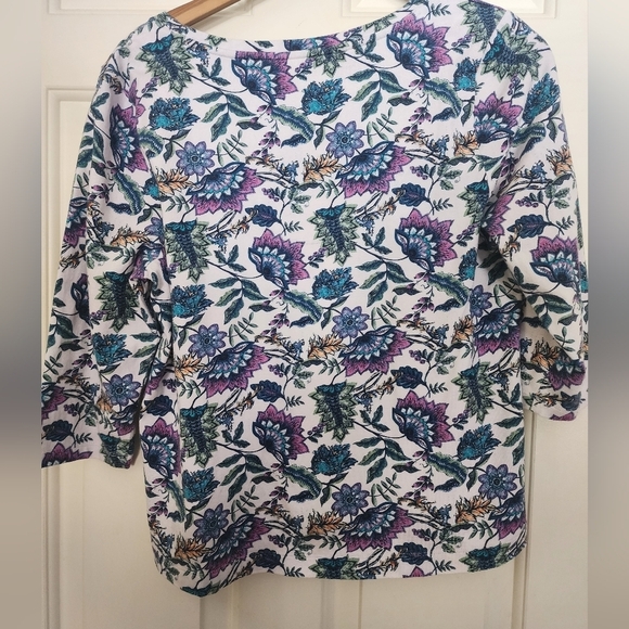 Soft surroundings soft essential supima tee floral print size petite large - Picture 5 of 8